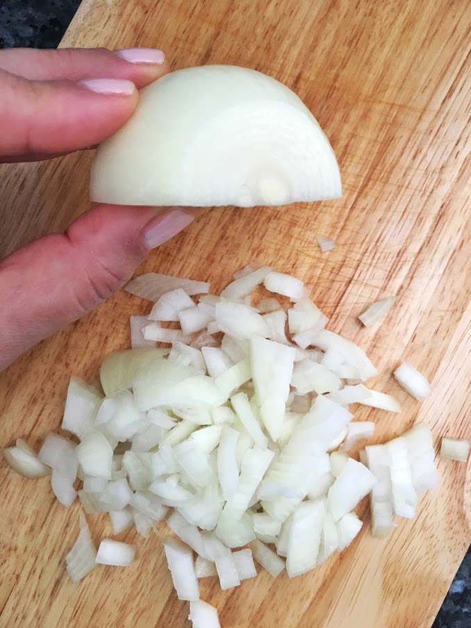 Dice up onions